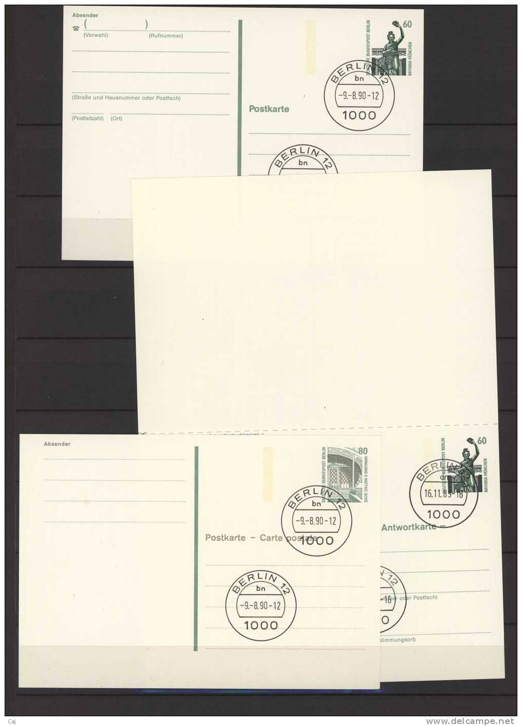 Allemagne  -  Berlin  -  Entiers :  Monuments  40 PF -  60 PF  -  80 PF  (o) - Postkarten - Gebraucht