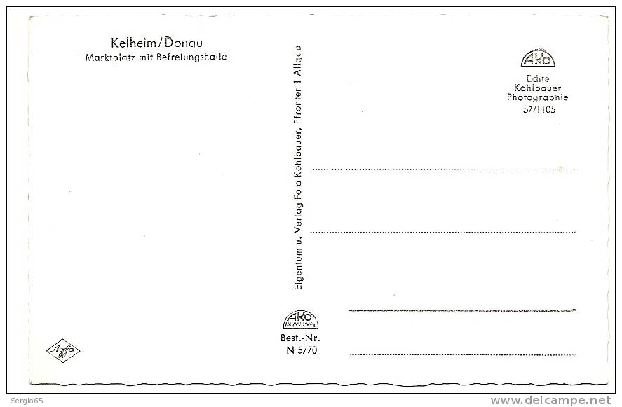 MARKPLATZ MIT BEFREIUNGSHALLE  - PHOTO ORGINAL - Kelheim