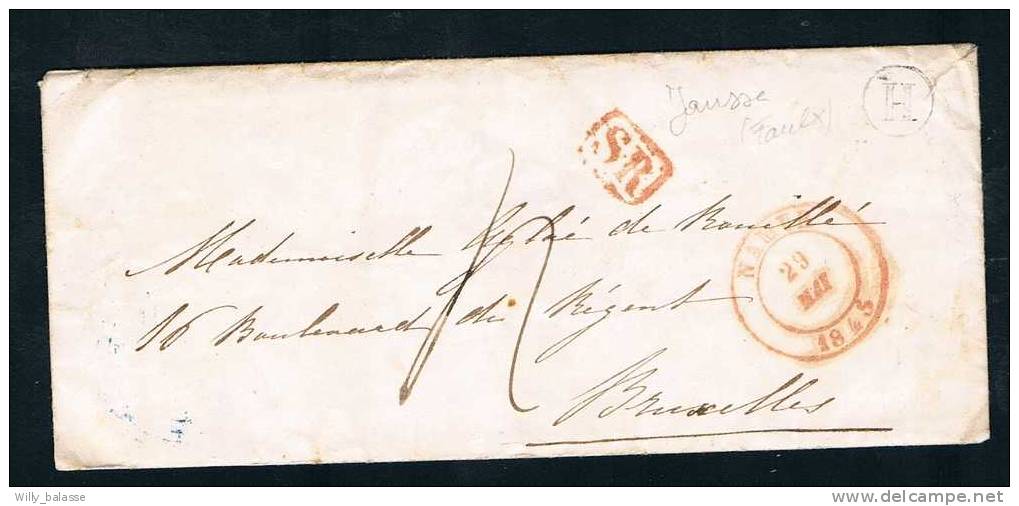 Belgique Precurseur 1845 Lettre Càd NAMUR + SR + Boite Rurale H De Jausse ( Faulx ) - 1830-1849 (Belgique Indépendante)