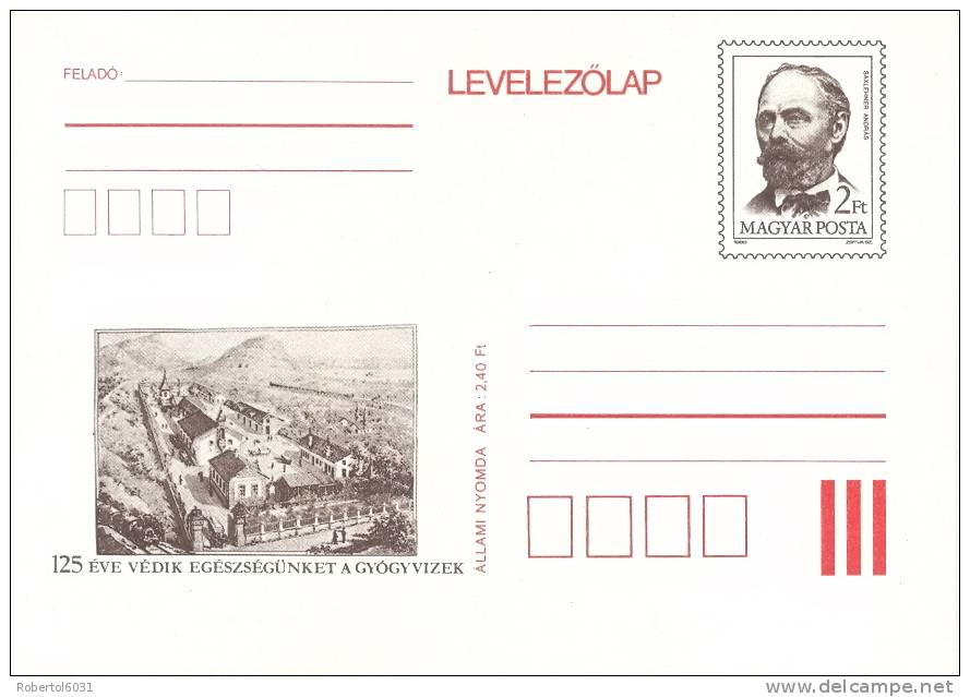 Hungary Postal Stationery 1988 2 Ft. Andras Sexlehner Specialist Doctor Of Thermal Treatments - Bäderwesen