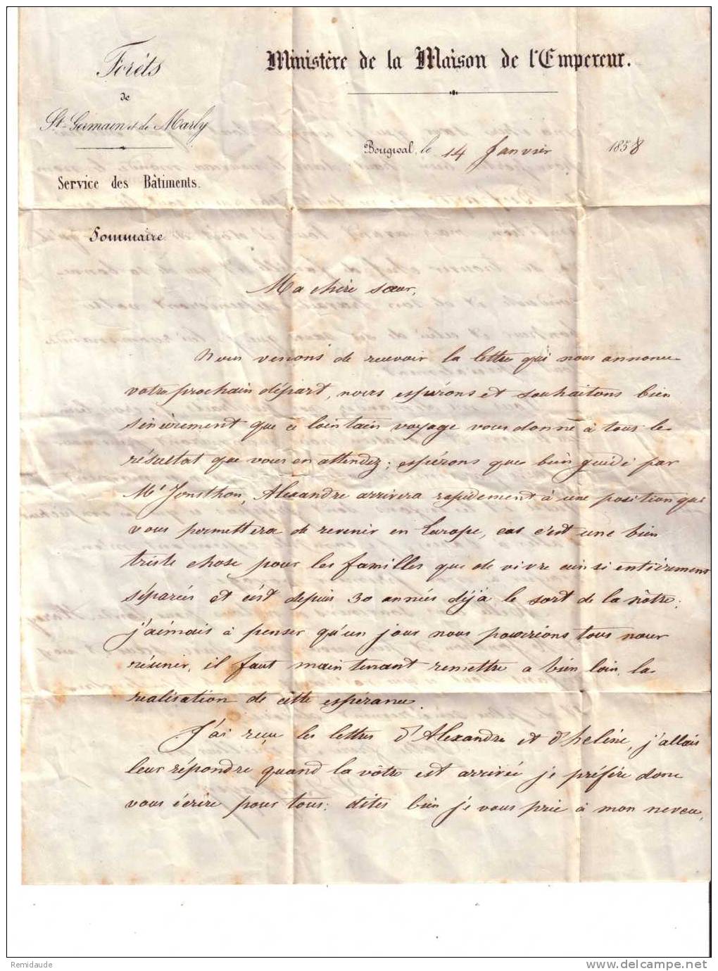 NAPOLEON III - 1858 -YVERT N°16 Tarif 40c Sur LETTRE De ST GERMAIN En LAYE Pour EDIMBOURG (ECOSSE) -COTE DALLAY=290Euros - 1853-1860 Napoleon III