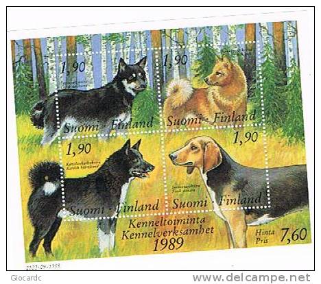 FINLANDIA (FINLAND) -  BF - 1989 ALLEVAMENTI DI CANI (DOGS)  - NUOVO (MINT)** - Blocks & Kleinbögen