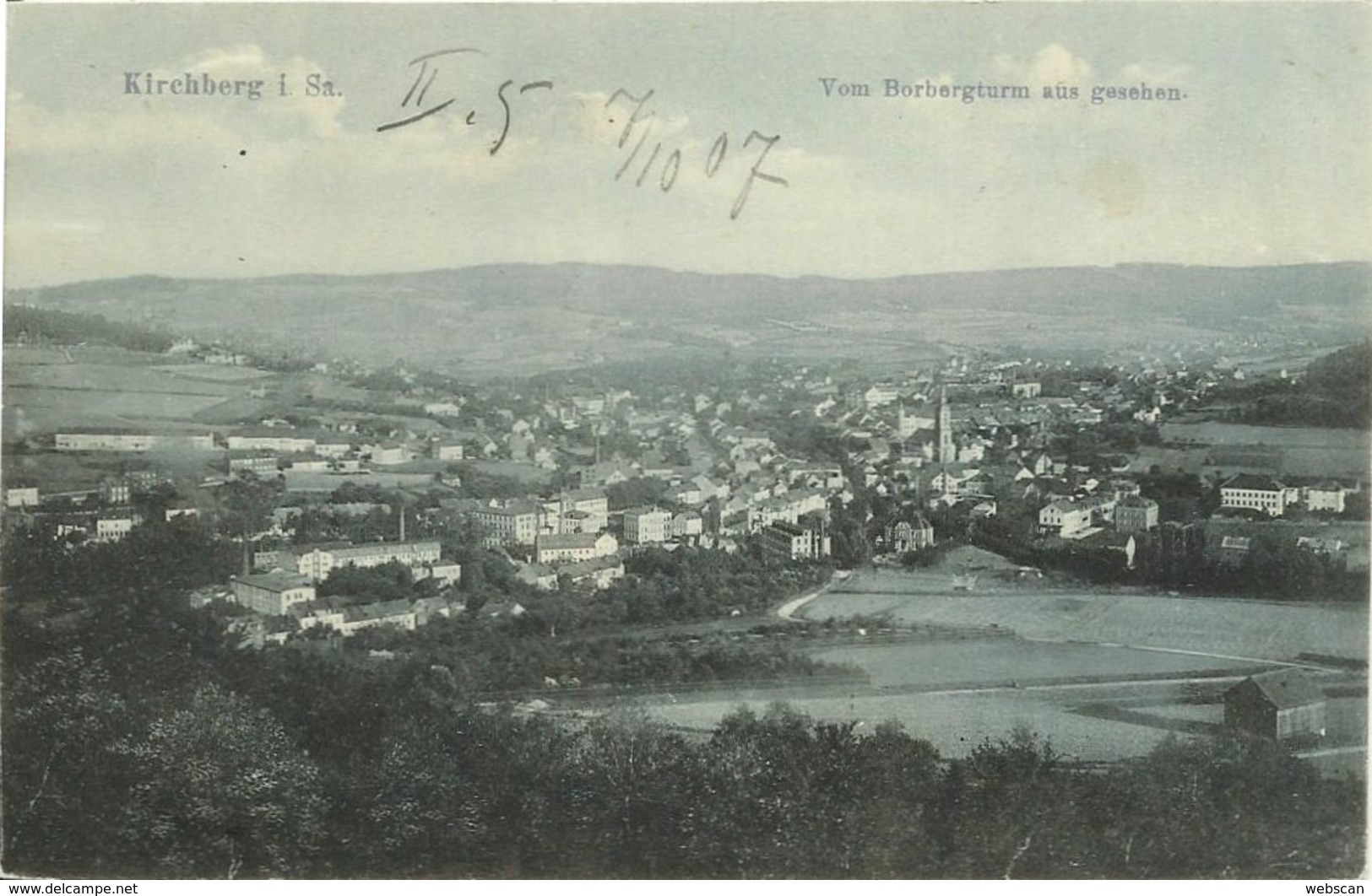 AK Kirchberg In Sachsen Ortsansicht Vom Borbergturm ~1907 #01 - Zwickau