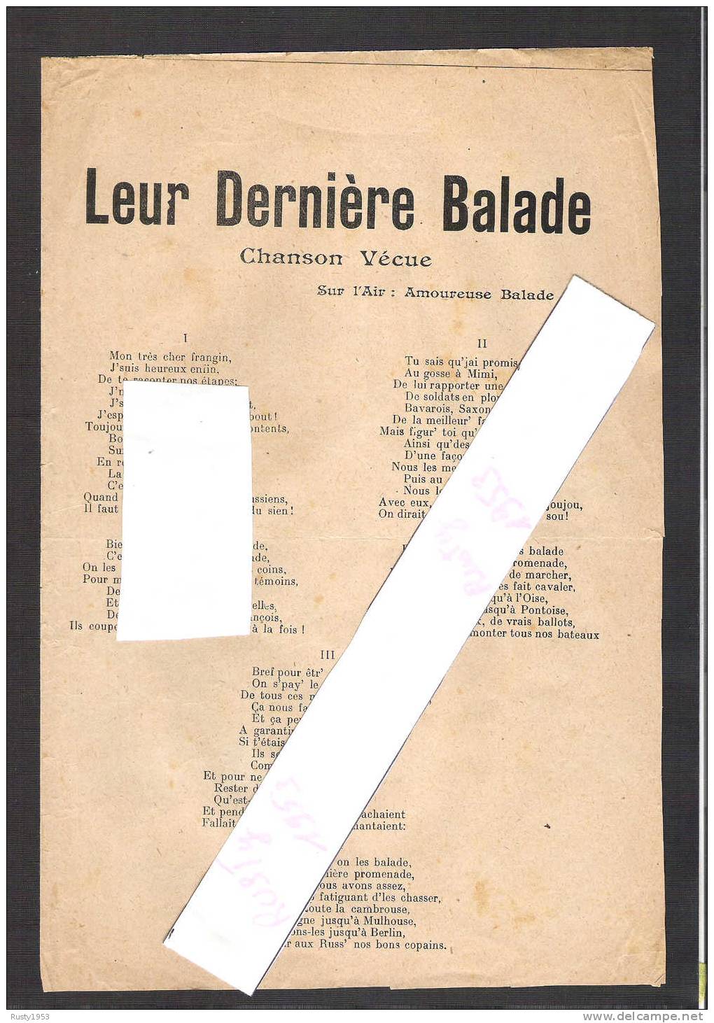 (e)militaria 14/18=-chanson Militaire-charleroi,nancy,vitry-le-françois,lunéville,namur,pontoise,boulogne,mulhouse. - 1914-18