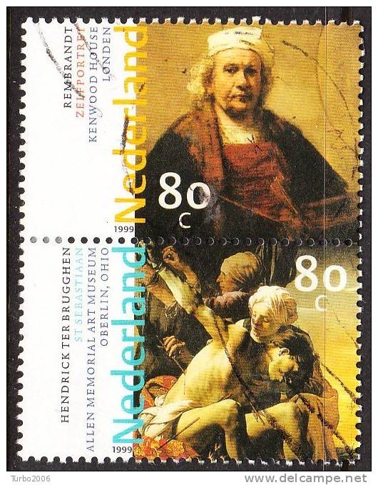 1999 17e Eeuwse Schilderkunst Verticaal Paar NVPH 1827 + 1829 - Gebruikt