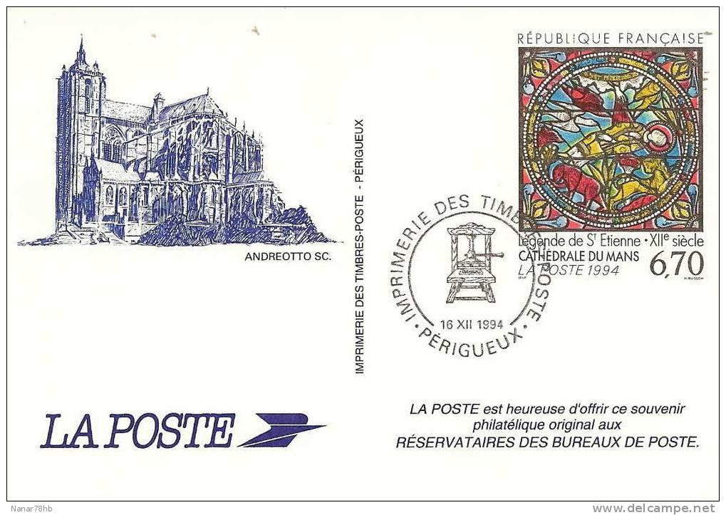 Souvenir Philatélique Pour Les Réservataires Des Bureaux De Poste - Briefe U. Dokumente