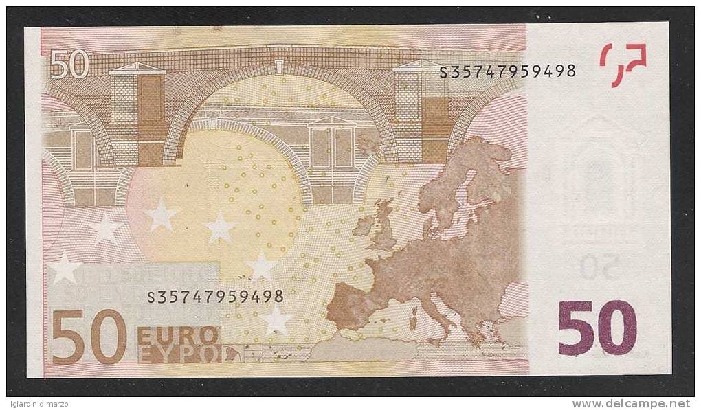 EURO - ITALIA - 2002 - BANCONOTA DA 50 EURO SERIE S (J061C1) - NON CIRCOLATA (FDS-UNC) - OTTIME CONDIZIONI. - 50 Euro