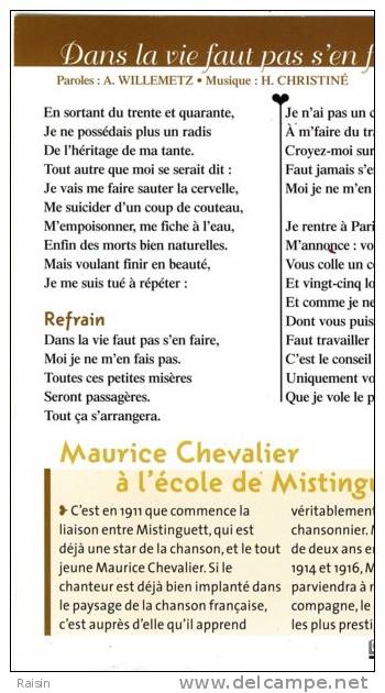 Les Années Music-Hall Maurice Chevalier Dans La Vie Faut Pas S´en Faire Ed. Atlas TBE - Sonstige & Ohne Zuordnung