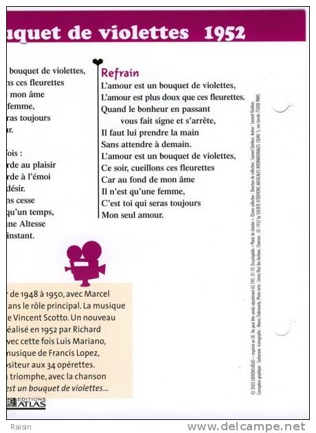 Les Années Rock Et Yé-Yé Luis Mariano L´amour Est Un Bouquet De Violettes Ed. Atlas TBE - Sonstige & Ohne Zuordnung