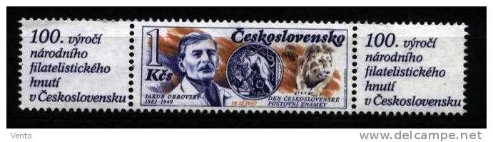 CS 1987 Mi 2938 Yt 2749 + 2x K ** Stamp Day - Unused Stamps