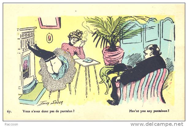 X. SAGER: Pas De Pantalon? [ Curé Fesses Cigarette Fumant 11-03-31 ] - Before 1900