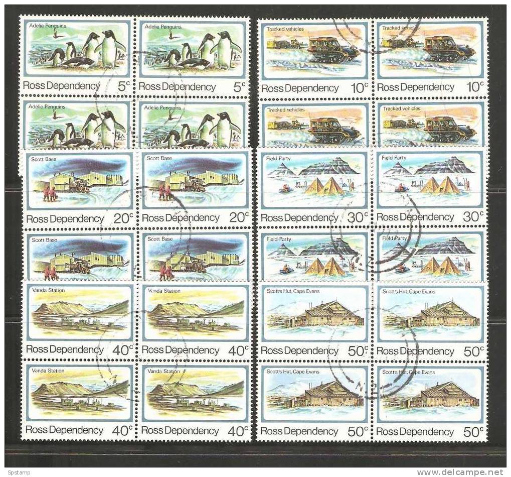 Ross Dependency 1982 25th Anniversary Set 6 In Cto Blocks Of 4 - Autres & Non Classés