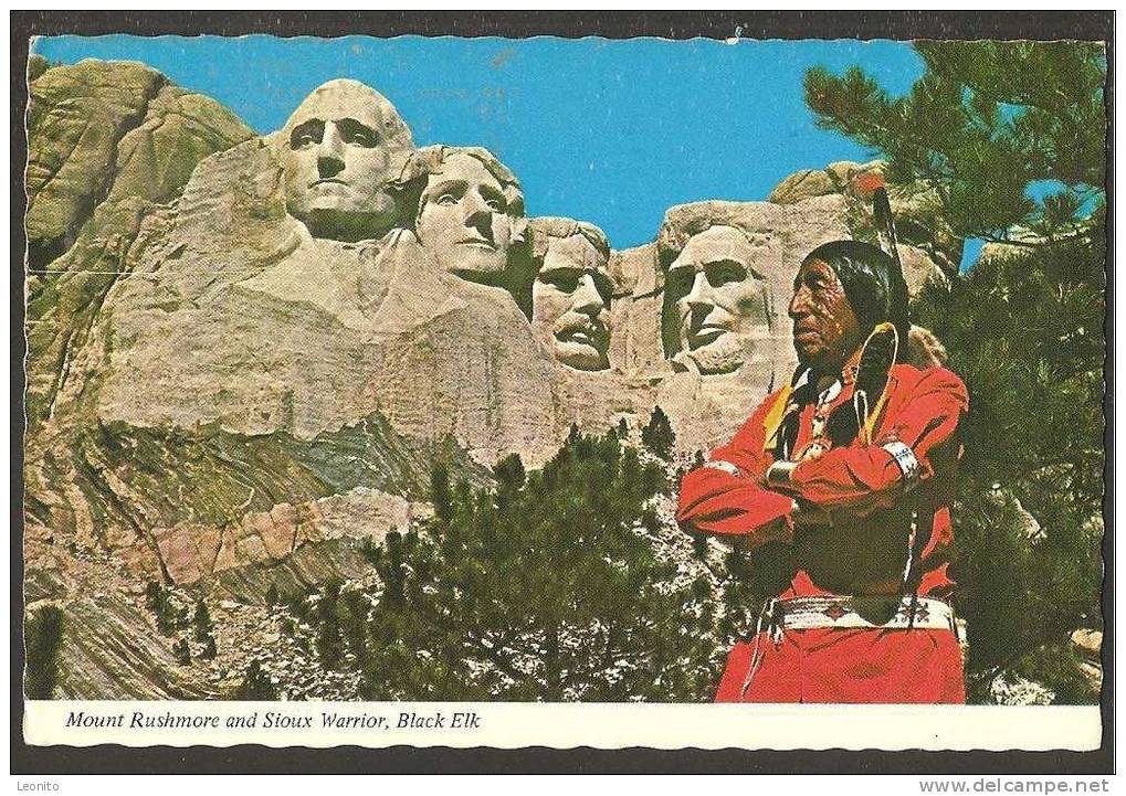 Mount Rushmore And Sioux Warrior Black Elk Black Hills 1973 - Mount Rushmore