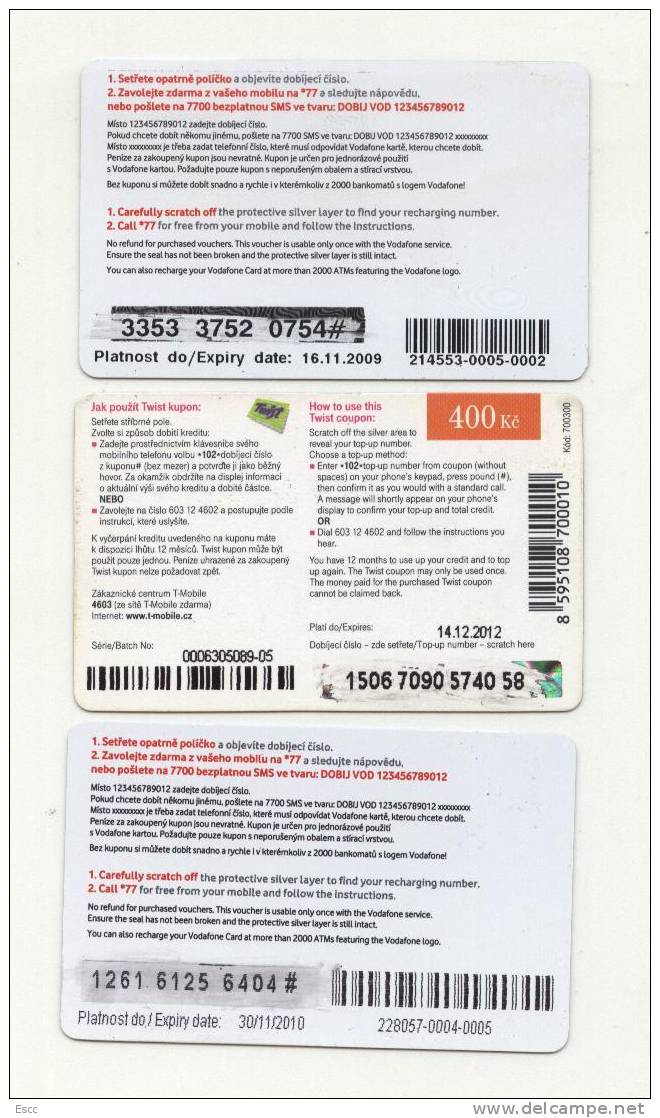 3 Used Phone Cards  From Czech Republic - República Checa