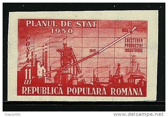 ● ROMANIA 1950 ֍ PIANO Di STATO - N. 1088a ** NON DENT. - Cat. ? € - Lotto N. 1197 - Unused Stamps