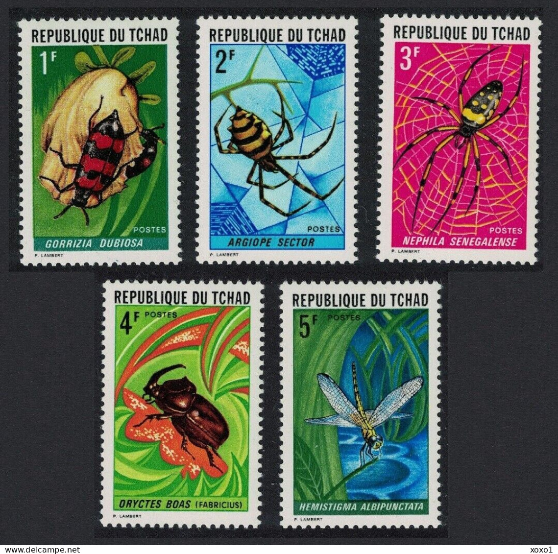 Chad 1972 MiNr. 510 - 514  Tschad Insects Spiders Bugs 5v MNH** 16,00 € - Araignées