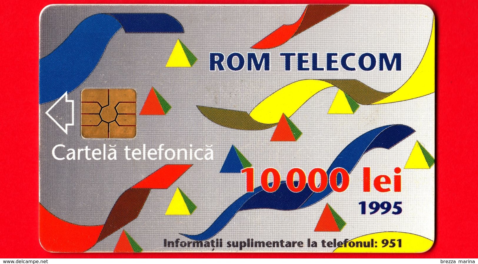 ROMANIA - Scheda Telefonica - CHIP - Romtelecom - 1995 - Disegno Astratto - 10000 - Rumänien