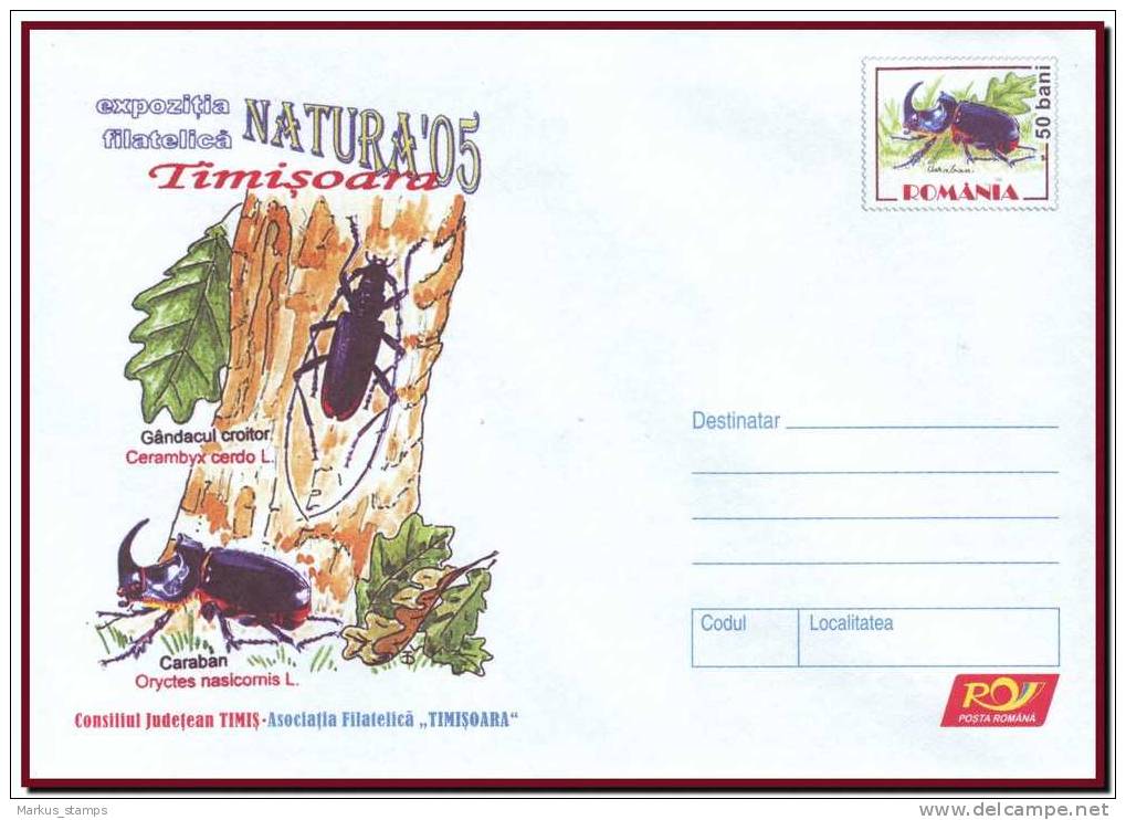 Romania Roumanie 2005 - 2 Insects Stationery Covers, Bugs, Lady Bug , Insectes Entiers - Ganzsachen