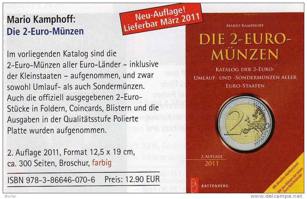 Münz Katalog 2 EURO 2011 Aller EU-Länder Neu 13€ Auch Für Numisbriefe Catalogue Numismatica Coins 2€ From Europa - Estland