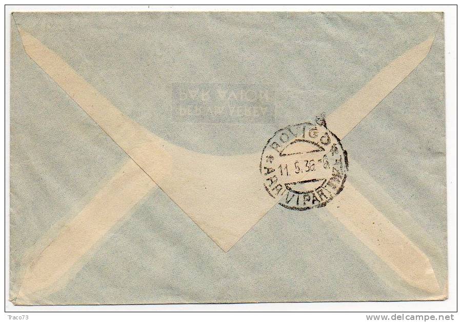 ASMARA - ROVIGO - Cover  / Lettera  6.5.1936   - Multipli  Cent. 75 X 2    PER VIA  AEREA - Eritrea