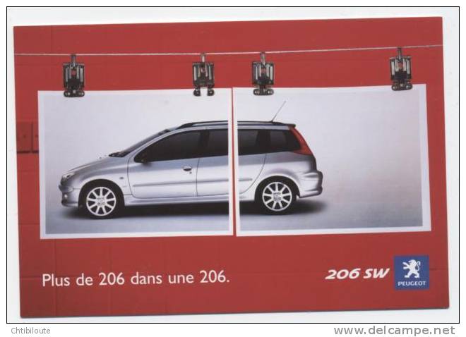 AUTOMOBILE  L 6   "  PEUGEOT 206 "     CPM 10X15 - Passenger Cars