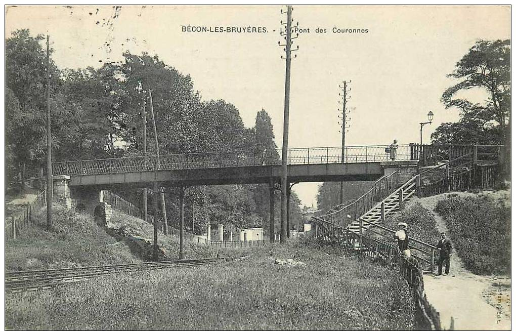 92  BECON LES BRUYERES  Le Pont Des Couronnes    2 Scans - Andere & Zonder Classificatie