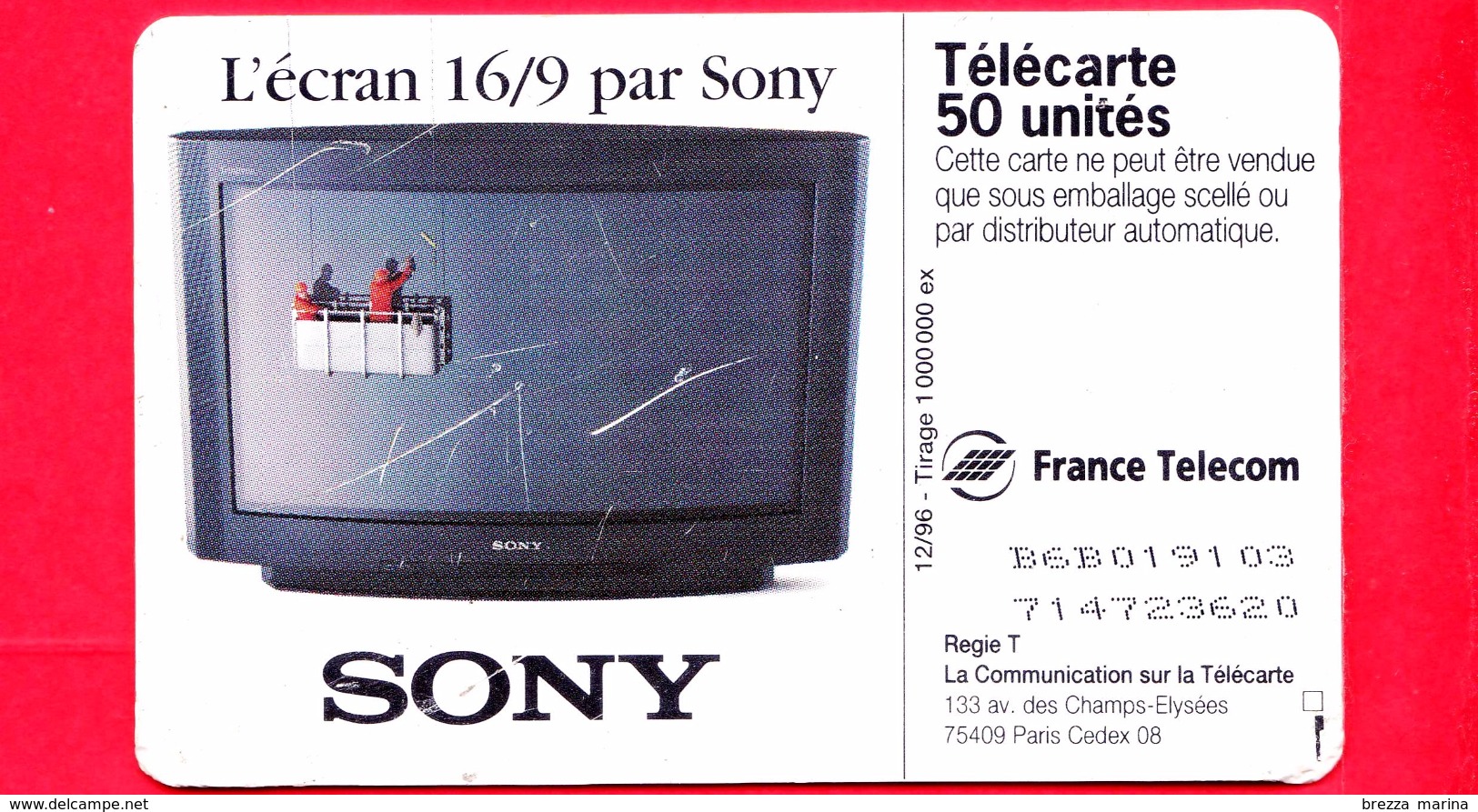 FRANCIA - Scheda Telefonica - Telecarte - 1996 - Televisori - Sony Symboles - Chip - 50 - 1996