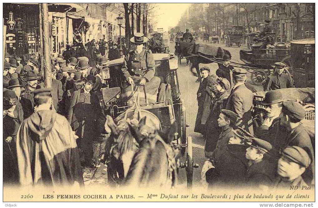 Les Femmes Cocher à Paris - REPRO -  Mme Dufaut Sur Les Boulevards, Plus De Badauds Que De Clients - Altri & Non Classificati