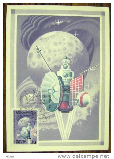 1987 RUSSIA MAXIMUM CARD 3 SPACE SATELLITE - UdSSR