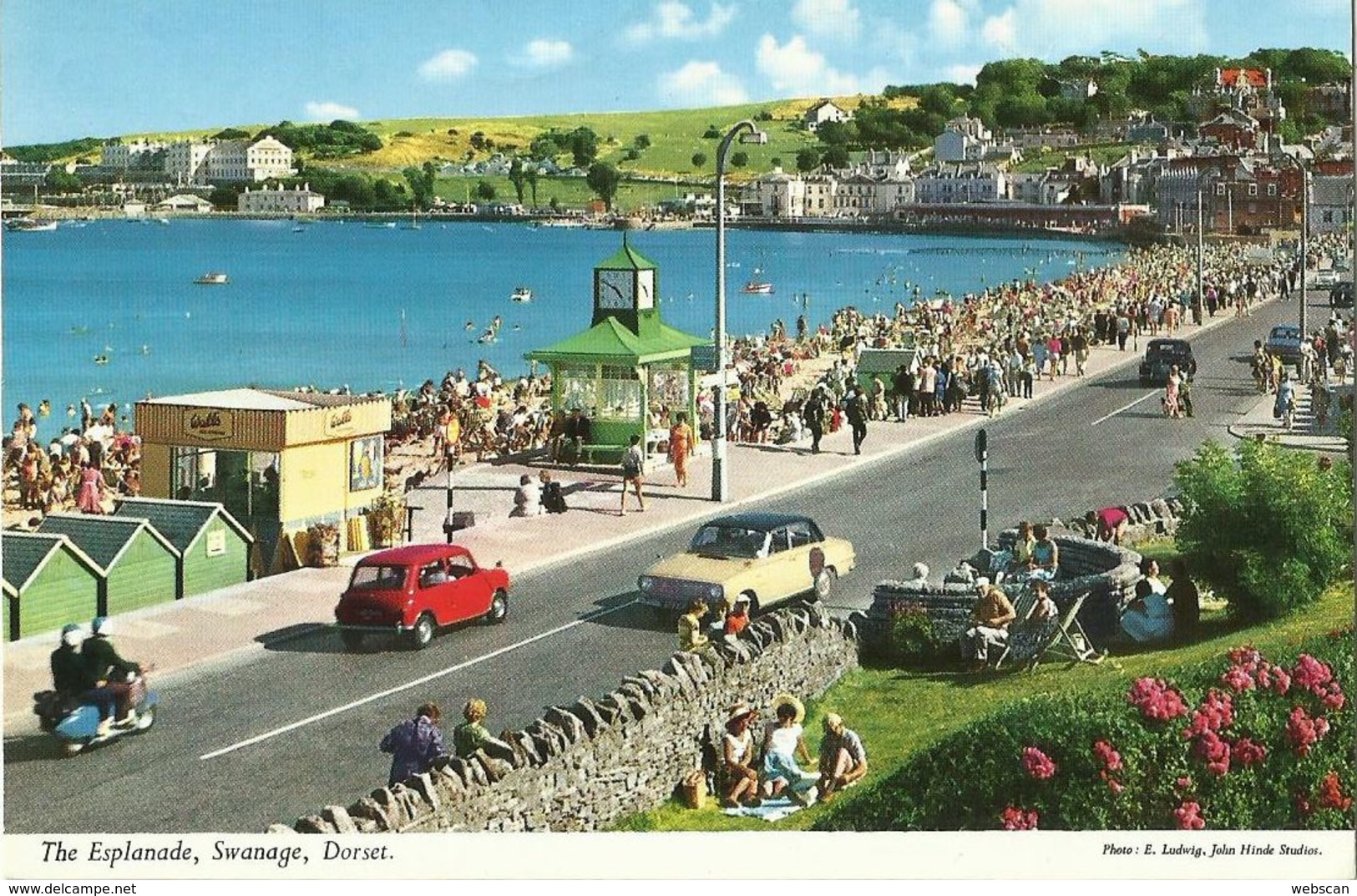 PC Swanage Dorset Esplanade Autos Uhrturm Color #01 - Swanage