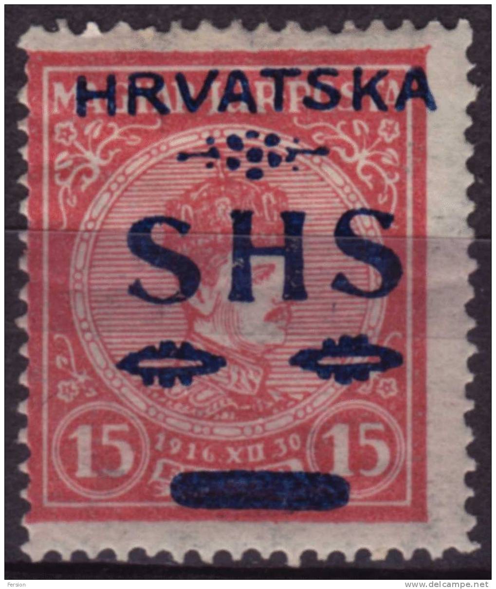 1918 Yugoslavia SHS Croatia - King Charles - Mi 65 - 95 EUR - Ongebruikt