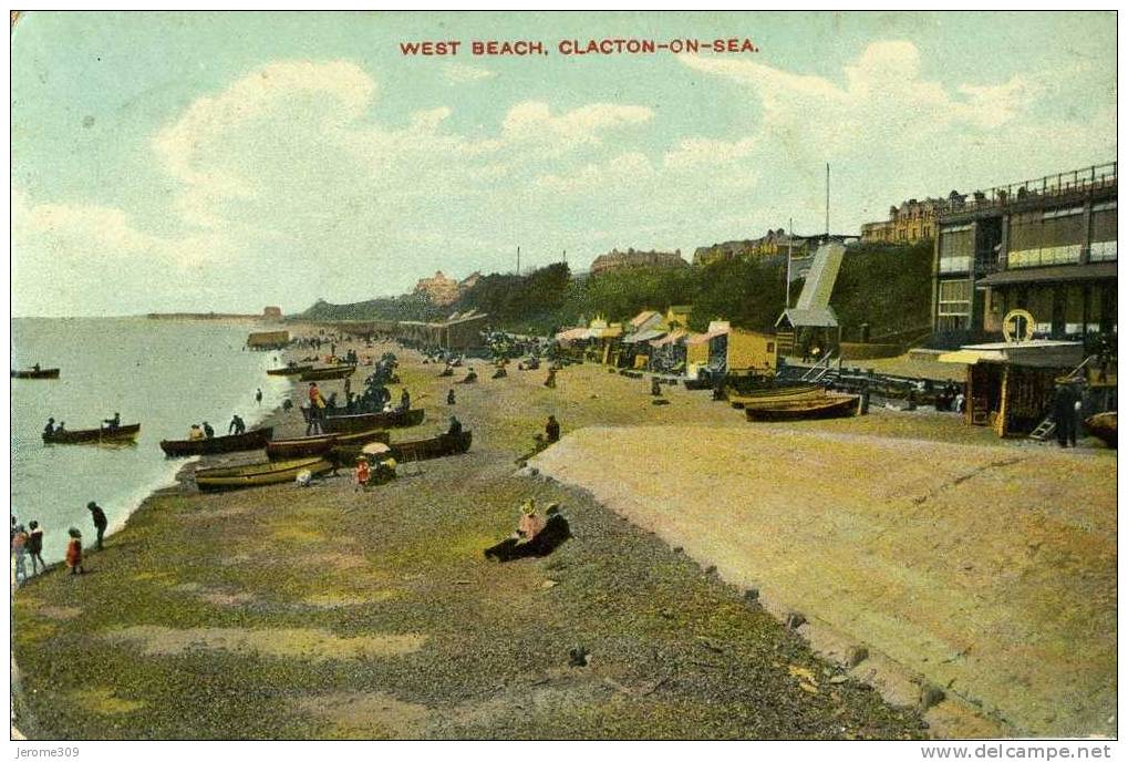 ROYAUME-UNI - CLACTON-ON-SEA - CPA - Clacton-on-Sea, West Beach - Clacton On Sea