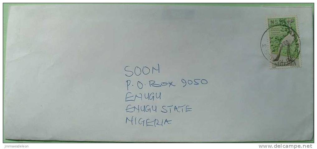Nigeria 2000 Cover Sent Locally - Bird Stanley Crane - Nigeria (1961-...)