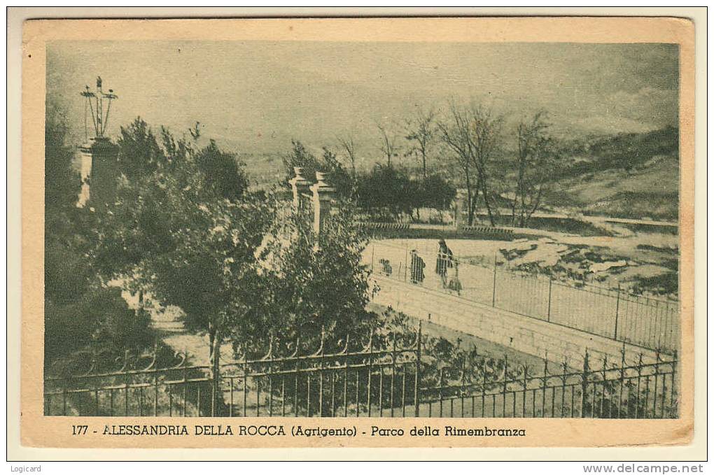 ALESSANDRIA DELLA ROCCA (AG) PARCO DELLA RIMEMBRANZA 1940 - Agrigento