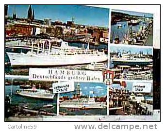 GERMANY NAVE BOAT SHIP HAMBURG VEDUTE  FERRY E CRUISER N1965 CZ774 - Harburg