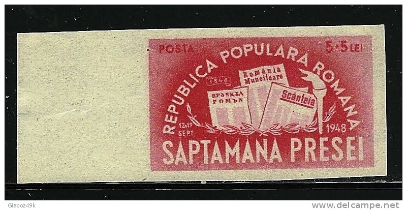 ● ROMANIA 1948 - STAMPA -  N. 1059 ** NON DENT. - Cat. ? € - Lotto N. 1221 - Nuevos