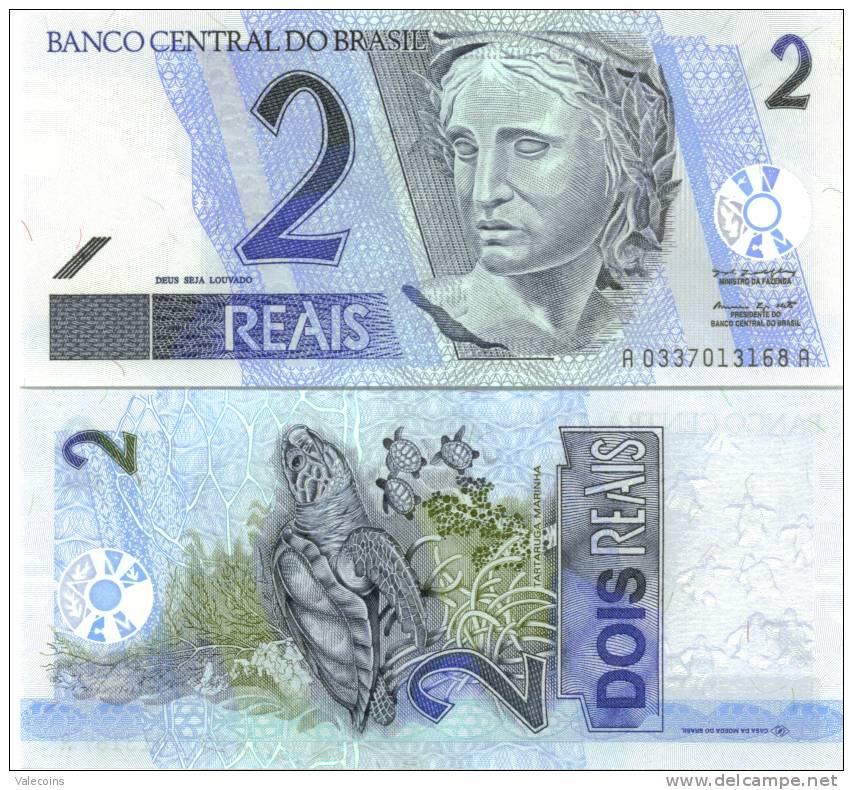 BRASILE BRASIL 2 Reais (2001) - P 249  UNC NEW - Brazil