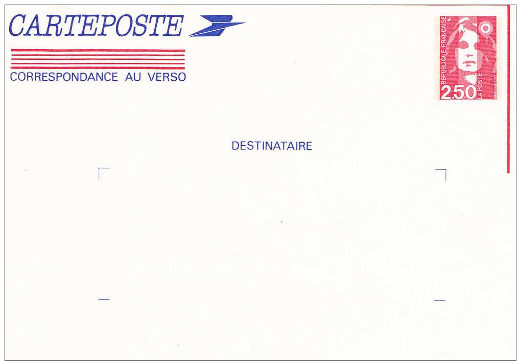 Entier Postal  Marianne De Briat Variété Tache Blanche \"pétouille\" - 1989-1996 Marianne (Zweihunderjahrfeier)