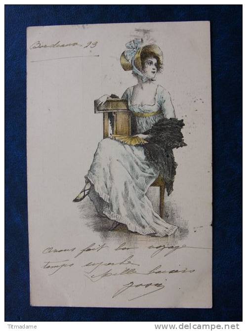 (M) Cp Suisse - Femme Assise - Ill. à Identifier ! - Voor 1900