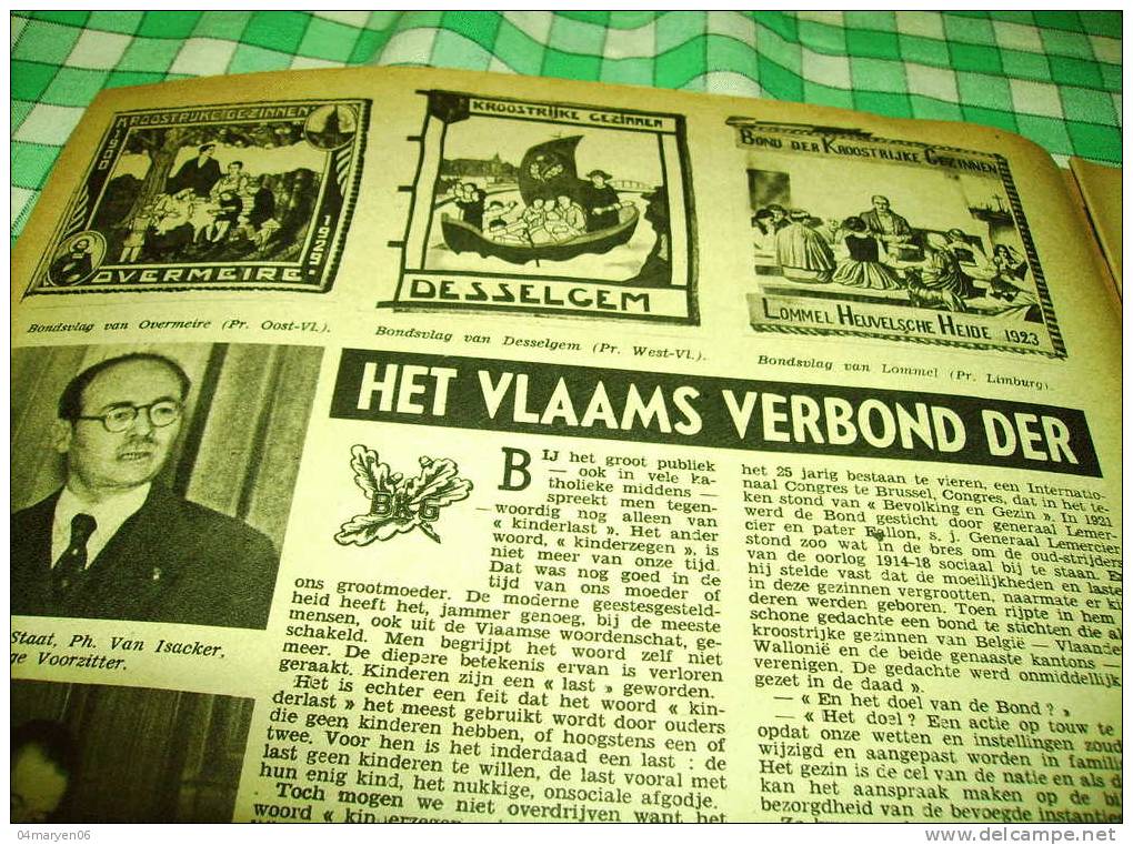 -**HET VLAAMS VERBOND DER KROOSTRIJKE GEZINNEN**.-ONS VOLK  WEEKBLAD -9-11-1947 - Oud