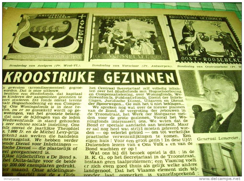 -**HET VLAAMS VERBOND DER KROOSTRIJKE GEZINNEN**.-ONS VOLK  WEEKBLAD -9-11-1947 - Anciens