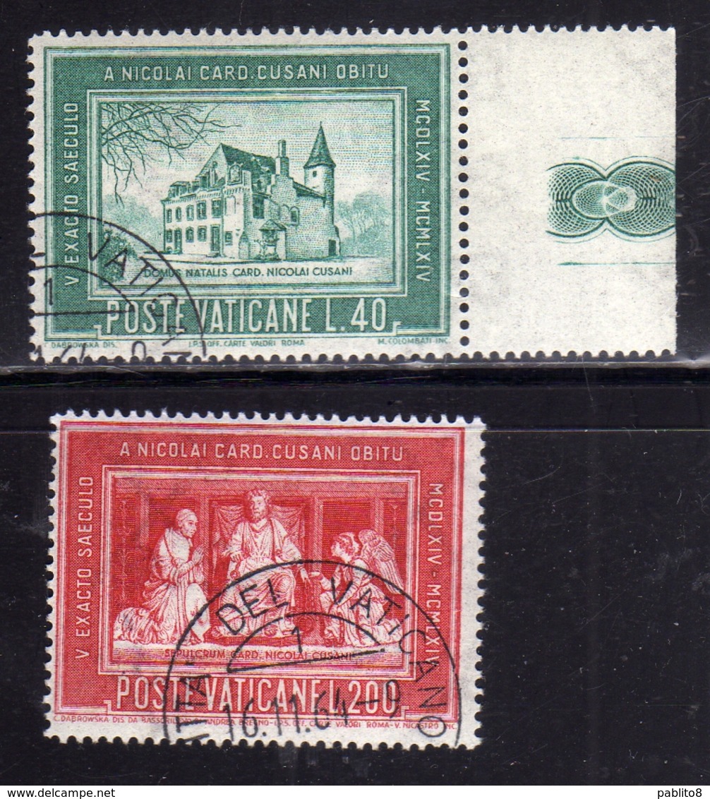CITTÀ DEL VATICANO VATICAN VATIKAN 1964 CARDINALE CUSANO CARDINAL SERIE COMPLETA COMPLETE SET USATO USED OBLITERE - Used Stamps