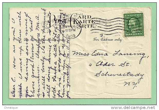 Embossed, St. Patricks Day Greetings, American And Irish Flag.  1900-10s - Saint-Patrick