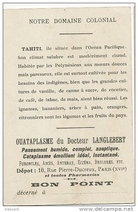 Tahiti  Chromo Domaine Colonial Ouataplasme Dr Langlebert - Autres & Non Classés