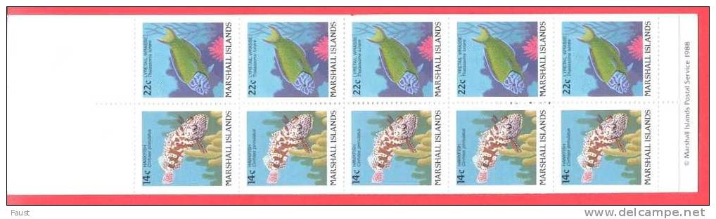 1988 ** (sans Charn., MNH, Postfrish) Booklet  Carnet  (complete)   Fish - Marshall