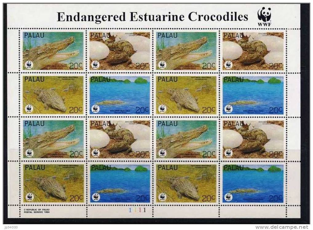 PALAU: FEUILLET CROCODILES-WWF 1995. NEUF - Other & Unclassified