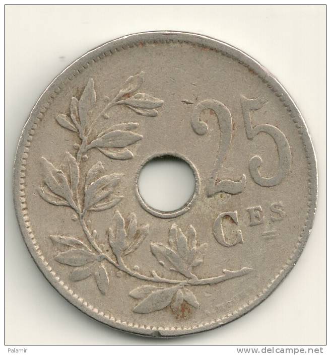 Belgium Belgique Belgie Belgio 25 Cents FR  KM#68.1 1929 - Small Second Nine In The Year - 25 Cents