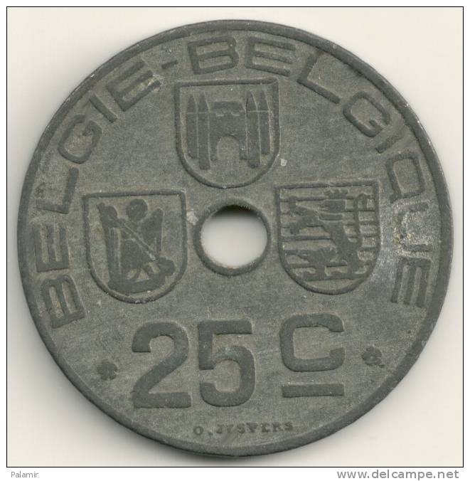 Belgium Belgique Belgie Belgio 25 Cents FL/FR   KM#132  1943 - 25 Cent