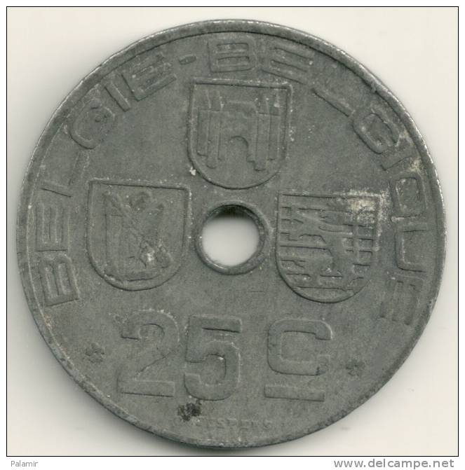 Belgium Belgique Belgie Belgio 25 Cents FL/FR   KM#132  1944 - 25 Cent