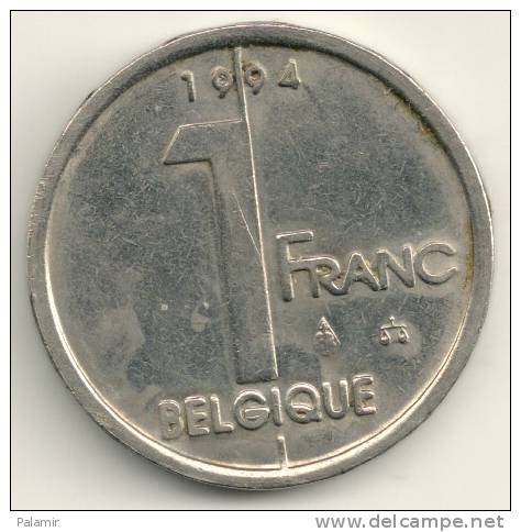 Belgium Belgique Belgie Belgio 1 Franc FR   KM#187  1994 - 1 Frank